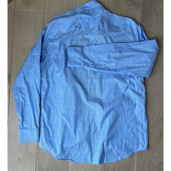 Bugatchi Shaped Fit Dress Casual Shirt Men Sz L XL 17 17.5 Cotton - Picture 5 of 11